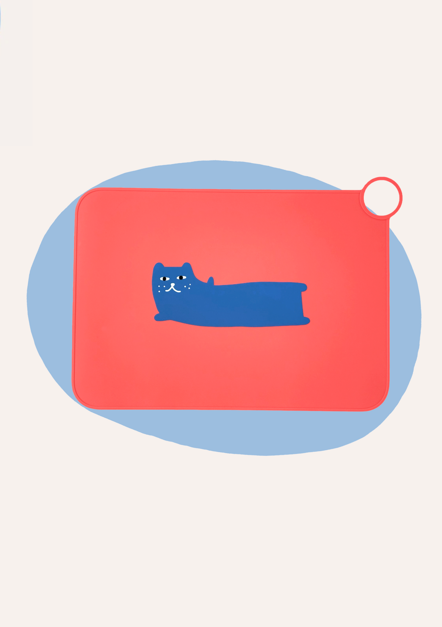 Grumpy Blue Cat Foldable Silicone Placemat