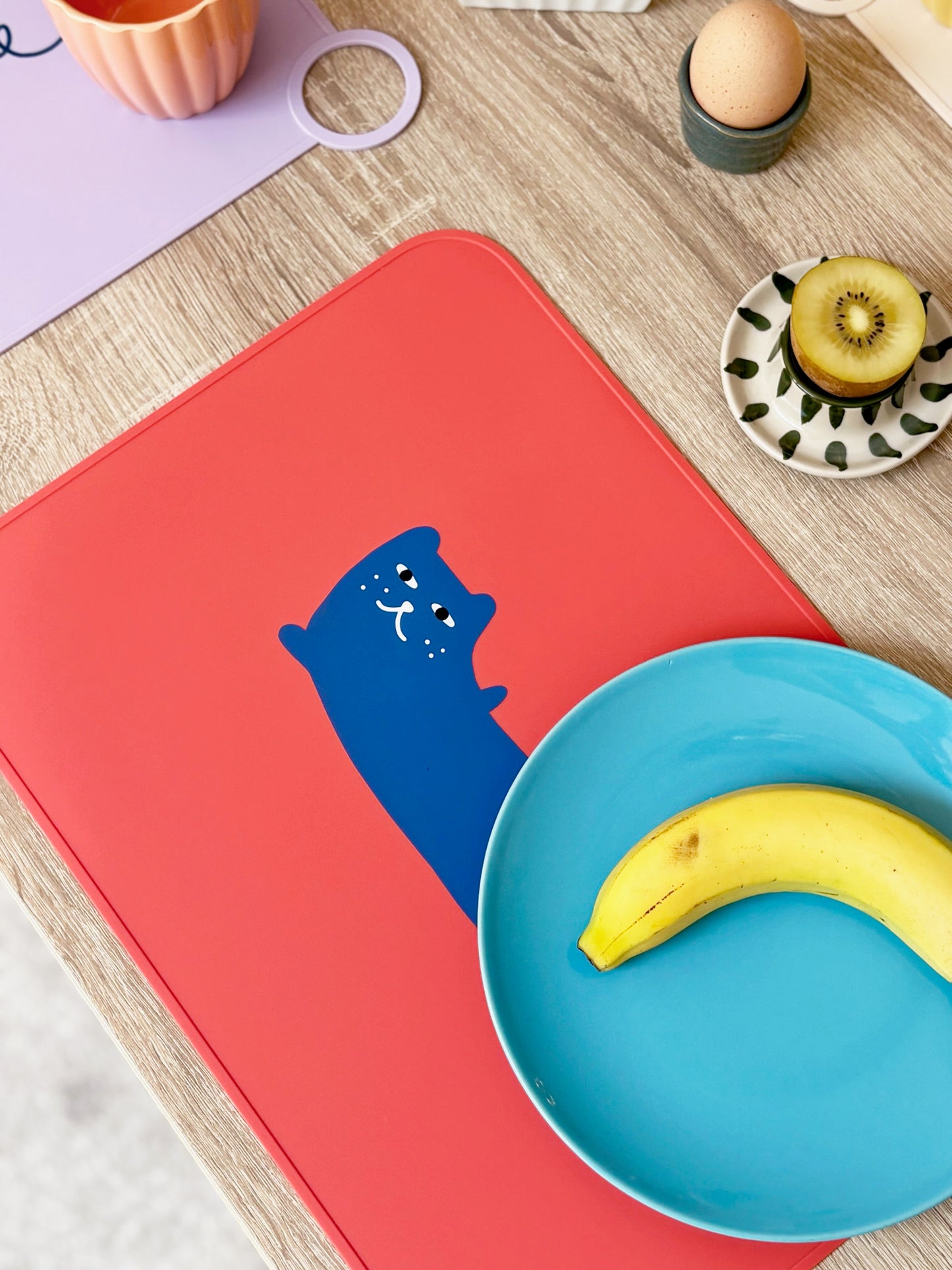 Grumpy Blue Cat Foldable Silicone Placemat